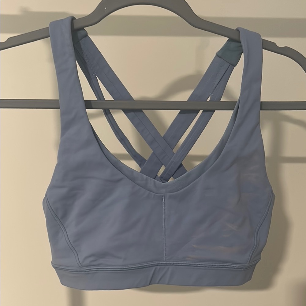 Lululemon Blue Strappy Sports Bra for Intense Workouts